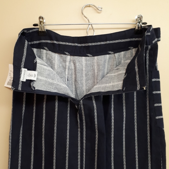 PARAPHRASE Pencil Skirt with Belt in Navy Blue Pinstripe - Picture 7 of 10